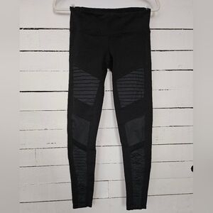 ALO YOGA Moto Mesh Black Leggings Sz XS